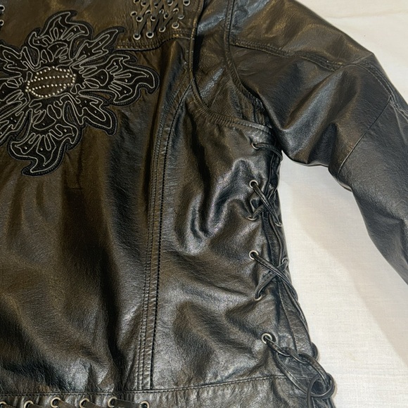 Genuine Heavy Harley Davidson leather Jacket women’s Size L - Picture 11 of 16